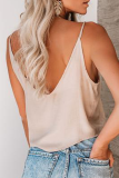 Sexy Solid Buckle Knotted V Neck T-Shirts
