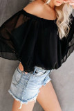 Fashion Sweet Solid Split Joint Off the Shoulder Tops