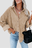 Casual Street Solid Buckle Turndown Collar Tops