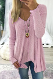 Casual Solid Patchwork V Neck Tops