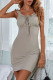 Fashion Street Solid Split Joint Spaghetti Strap Wrapped Skirt Dresses