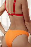 Fashion Simplicity Solid Split Joint Swimwears