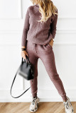 Casual Solid Solid Color Turtleneck Long Sleeve Two Pieces