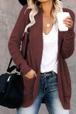 Casual Solid Patchwork Cardigan Collar Tops