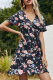 Elegant Floral Frenulum Flounce V Neck A Line Dresses