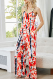 Fashion Casual Print O Neck Loose Jumpsuits