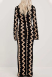 Casual Animal Print Contrast O Neck A Line Dresses