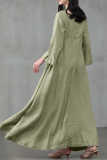 Casual College Solid Split Joint Square Collar A Line Dresses