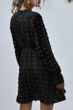 Fashion Street Solid Patchwork V Neck A Line Dresses