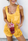 Casual Gradual Change Tie-dye U Neck Regular Rompers