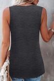 Fashion Casual Solid Split Joint O Neck Tops
