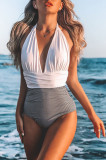 Fashion Sexy Patchwork Backless Swimwears