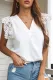 Fashion Casual Solid Lace Patchwork V Neck Tops