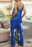 Fashion Casual Print O Neck Loose Jumpsuits