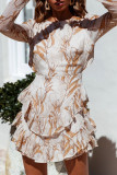 Fashion Casual Print Backless O Neck A Line Dresses