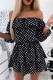 Fashion Street Polka Dot Split Joint Off the Shoulder Waist Skirt Dresses