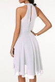 Fashion Street Solid Split Joint Halter A Line Dresses