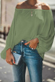 Casual Simplicity Solid Solid Color Off the Shoulder Tops