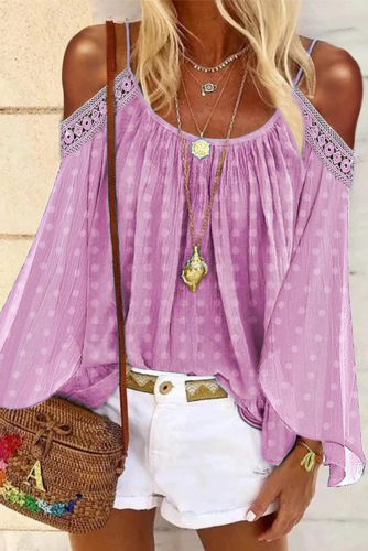 Casual Patchwork Hollowed Out Spaghetti Strap Tops