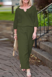 Casual Solid O Neck Half Sleeve Two Pieces