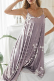 Fashion Casual Print Spaghetti Strap Loose Jumpsuits