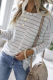 Casual Daily Striped Patchwork O Neck Tops