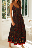 Bohemian Floral Split Joint V Neck Princess Dresses