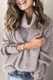 Fashion Street Solid Pullovers Turtleneck Tops