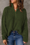 Fashion Solid Zipper Zipper Collar Tops