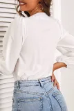 Fashion Elegant Solid Split Joint Chains V Neck Tops