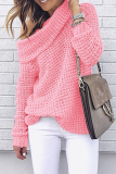 Casual Solid Patchwork Off the Shoulder Tops Sweater