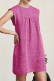 Casual Solid Solid Color O Neck A Line Dresses