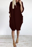 Casual Solid Solid Color O Neck Long Sleeve Dresses