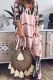 Casual Print O Neck Straight Dresses