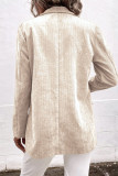 Casual Work Solid Buttons Turn-back Collar Outerwear(10 Colors)