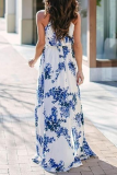 Fashion Elegant Floral Frenulum High Opening Halter A Line Dresses