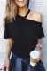Elegant Solid Asymmetrical Halter T-Shirts