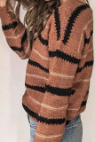 Fashion Street Striped Patchwork V Neck Tops