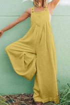 Fashion Casual Solid Split Joint Spaghetti Strap Loose Jumpsuits