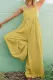 Fashion Casual Solid Split Joint Spaghetti Strap Loose Jumpsuits