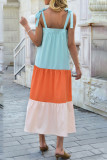 Fashion Bohemian Solid Split Joint Spaghetti Strap Sleeveless Dresses