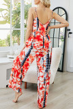 Fashion Casual Print O Neck Loose Jumpsuits