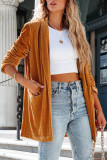 Fashion Solid Solid Color Turn-back Collar Outerwear