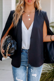 Fashion Elegant Solid Patchwork Slit Outerwear