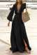 Casual Solid Patchwork V Neck Cake Skirt Dresses