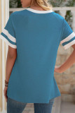 Fashion Casual Solid Split Joint O Neck T-Shirts
