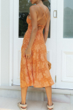 Elegant Color Lump High Opening Fold Spaghetti Strap Dresses