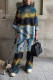 Casual Street Print Printing Half A Turtleneck Three Quarter Two Pieces