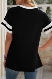 Fashion Casual Solid Split Joint O Neck T-Shirts