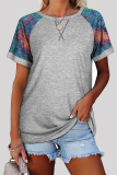 Casual Print Basic O Neck T-Shirts